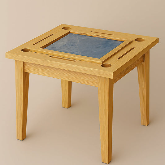 Mesa de Dominó Clásica Madera Maciza y Resina
