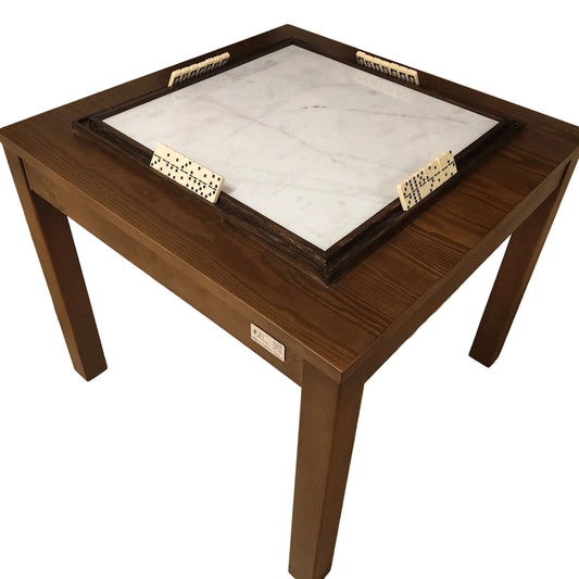 Mesa de Dominó DeLuxe en Madera Maciza y Mármol