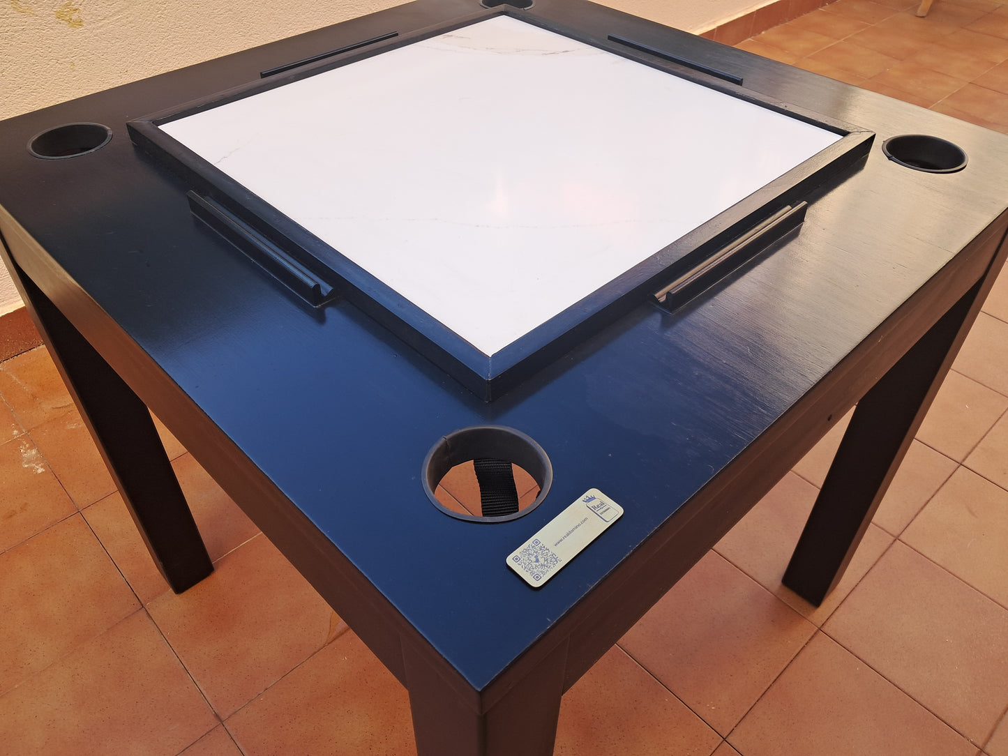 Mesa de Dominó DeLuxe en Madera Maciza y Mármol