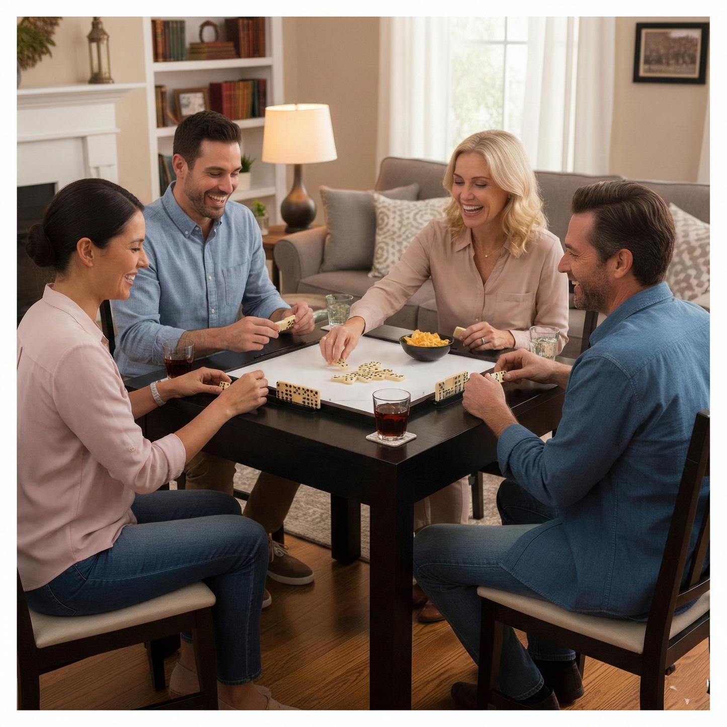 Mesa de Dominó DeLuxe en Madera Maciza y Mármol