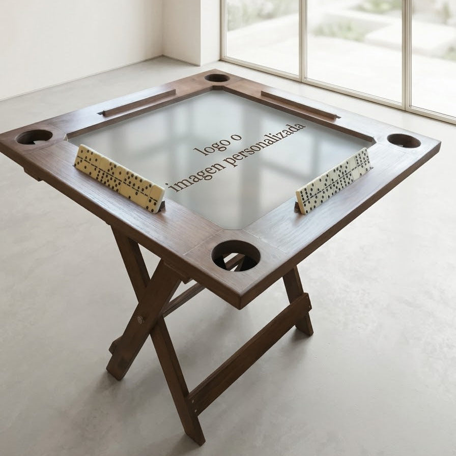 Mesa Dominó Plegable Personalizada de Pino