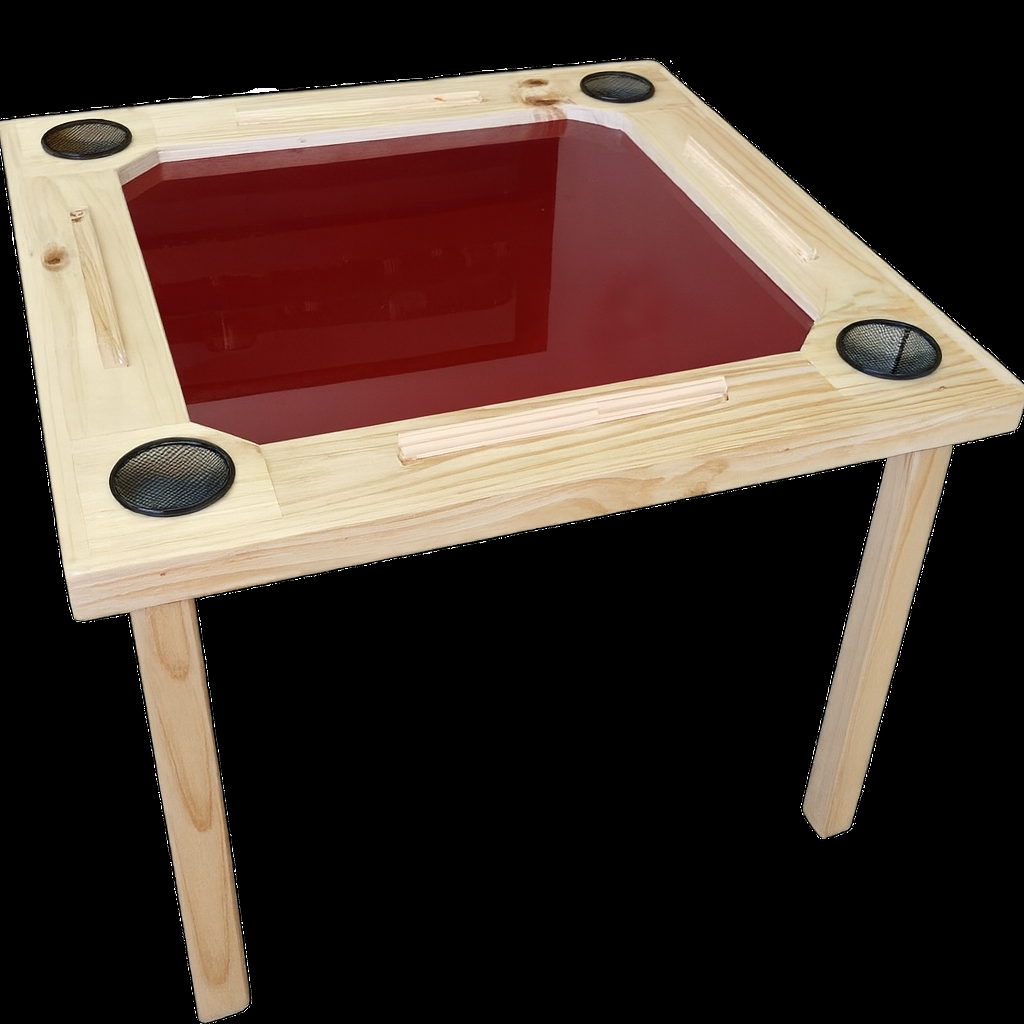 Mesa de Dominó Clásica de Madera y Resina